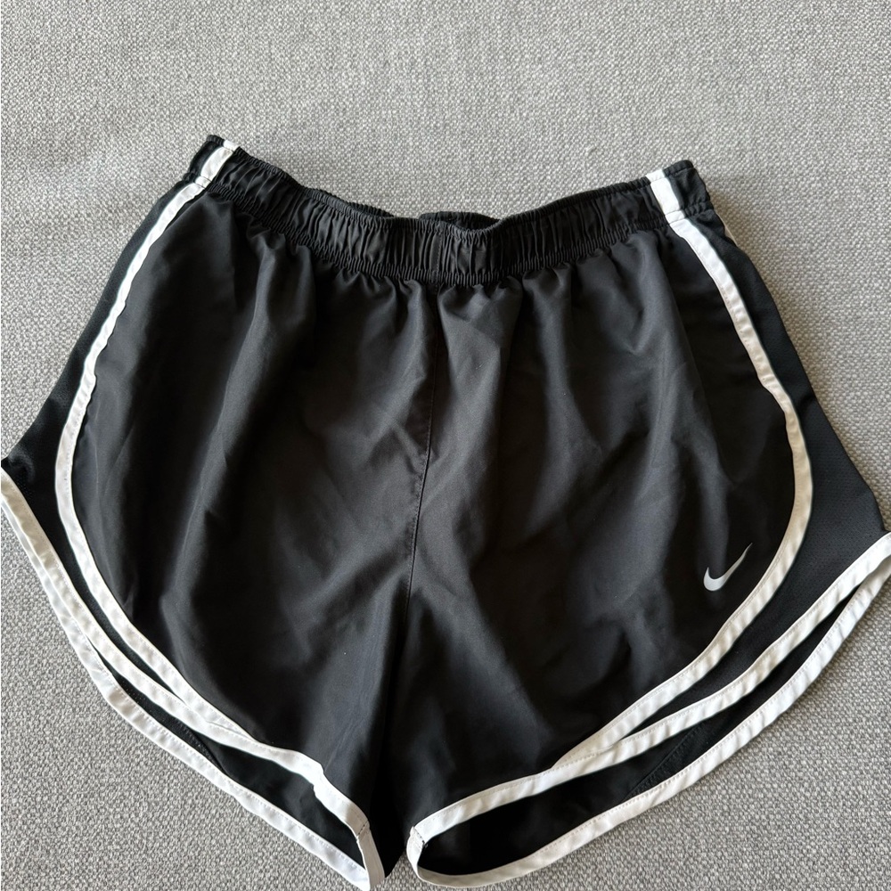 Nike Women's Black and White Athletic Shorts
